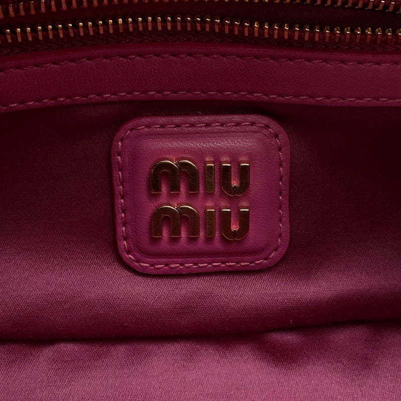 ミュウミュウ ハンドバッグ アルカディ マテラッセ レギュラー レザー 5BB142 MIUMIU 2wayショルダー