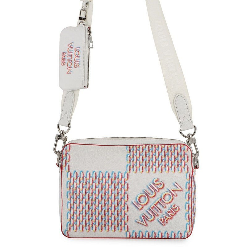 ルイヴィトン ショルダーバッグ ダミエ・ジャイアントスプレー トリオ・メッセンジャー M20665 LOUIS VUITTON 白