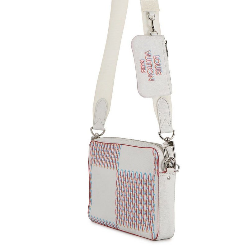 ルイヴィトン ショルダーバッグ ダミエ・ジャイアントスプレー トリオ・メッセンジャー M20665 LOUIS VUITTON 白