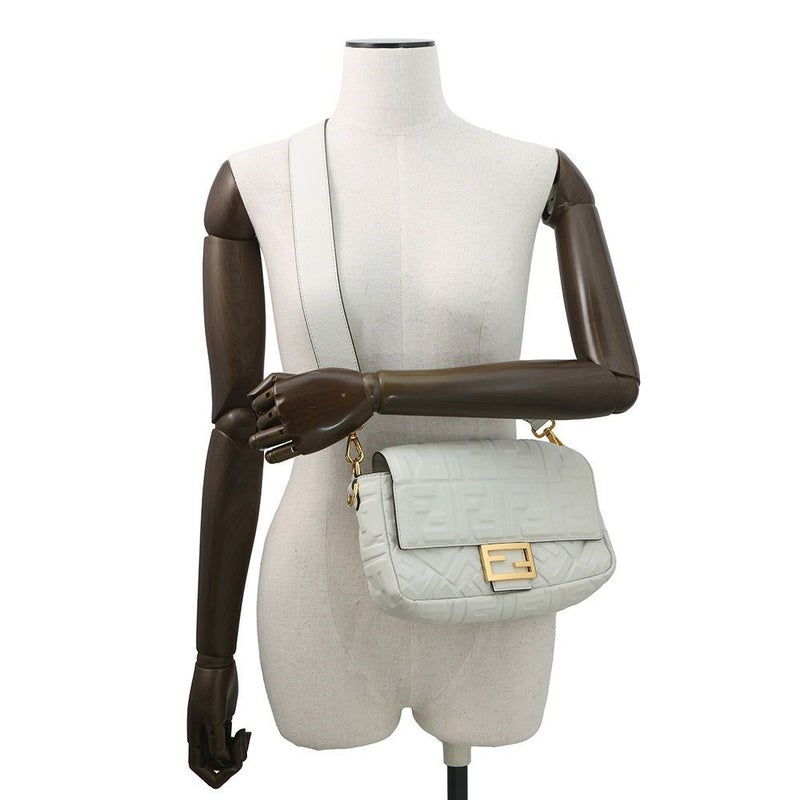 フェンディ ハンドバッグ バゲット レザー 8BR600 FENDI ワンショルダー 白