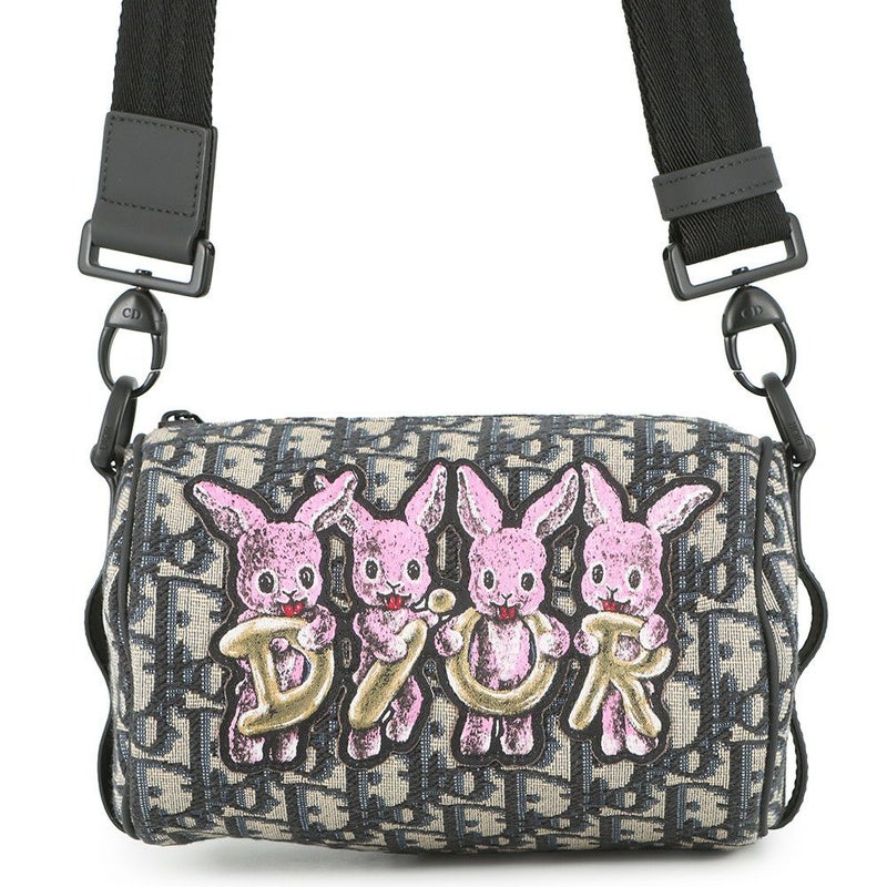 クリスチャン・ディオール ショルダーバッグ ミニ ローラー オブリーク ラビット M9916SNHO_M884 Christian Dior 黒 トロッター キッズ