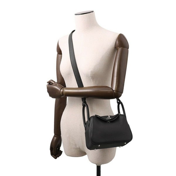 エルメス ハンドバッグ リンディ ミニ ブラック/シルバー金具 トリヨンクレマンス K刻印 HERMES バッグ 2wayショルダーバッグ