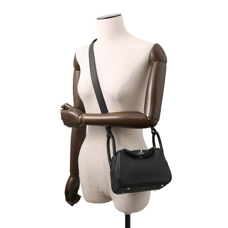エルメス ハンドバッグ リンディ ミニ ブラック/シルバー金具 トリヨンクレマンス K刻印 HERMES バッグ 2wayショルダーバッグ