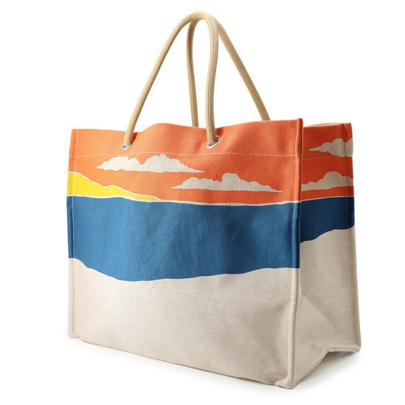 エルメス トートバッグ エスカル・ア・ラ・プラージュ プリント アシエ/シルバー金具 トワルアッシュ HERMES ビーチバッグ