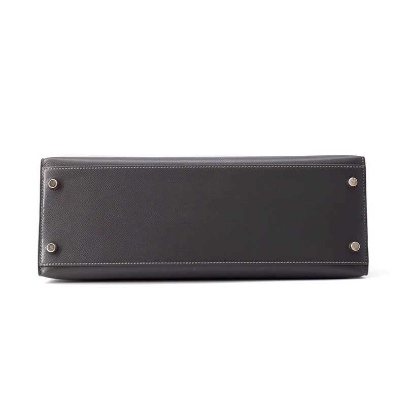 エルメス ハンドバッグ ケリー32 外縫い グラファイト/シルバー金具 クシュベル □G刻印 2wayショルダー