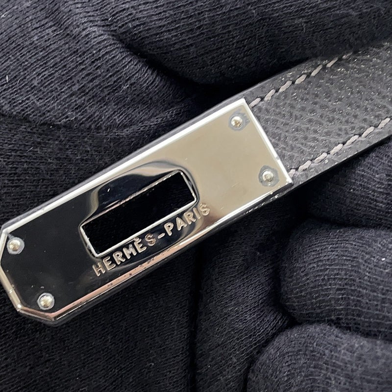 エルメス ハンドバッグ ケリー32 外縫い グラファイト/シルバー金具 クシュベル □G刻印 2wayショルダー