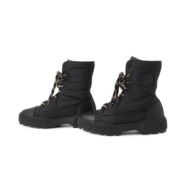 エルメス ショートブーツ フレッシュ ナイロン/レザー レディースサイズ36 1/2 HERMES 靴 黒