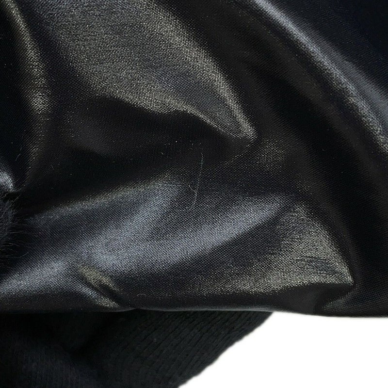 シャネル ショルダーバッグ エンブロイダリー ドローストリング 刺繍 ウール A57519 CHANEL 巾着バッグ 黒