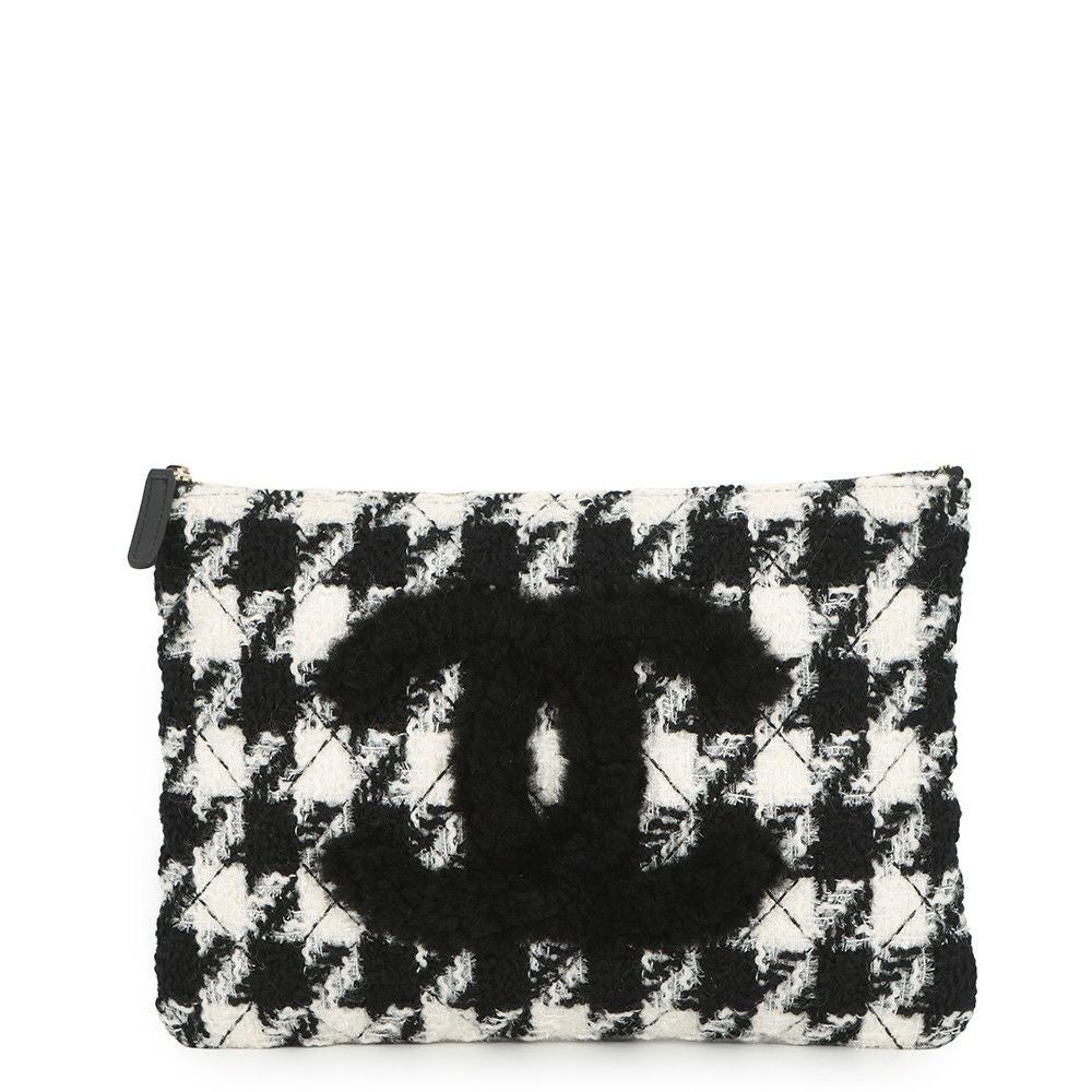 シャネル クラッチバッグ ココマーク ツイード 千鳥格子 CHANEL