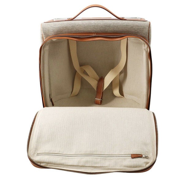 エルメス キャリーケース カレーシュ エクスプレス キャビン エクリュ/フォーブ/マットシルバー金具 トワル/バレニア □Q刻印