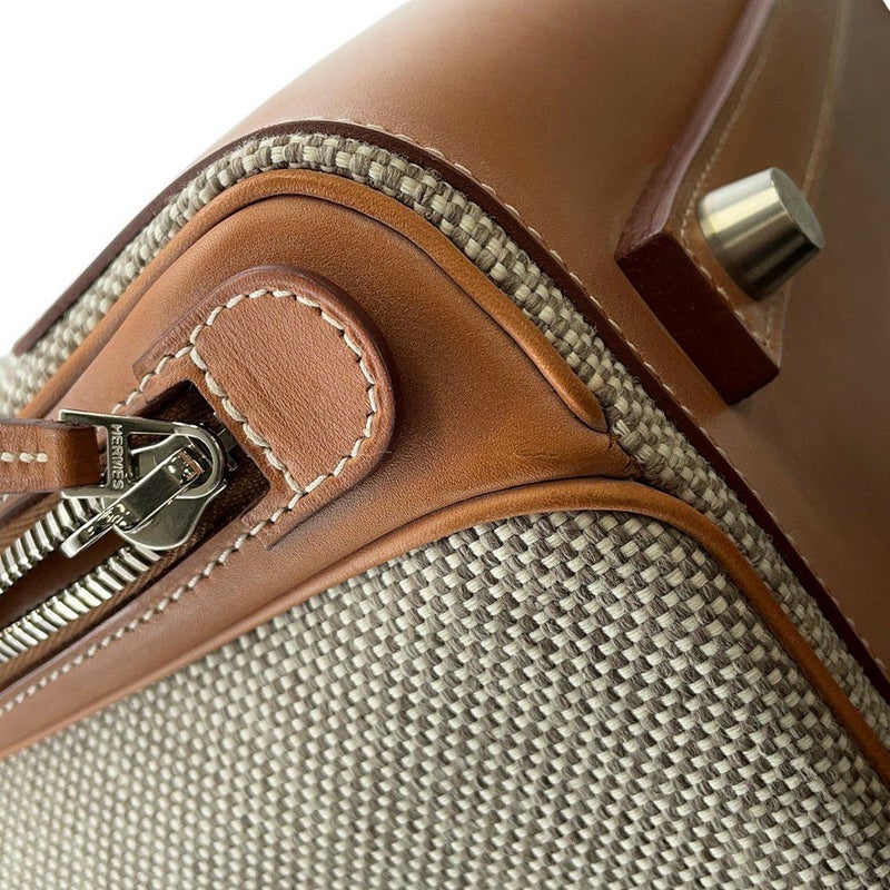 エルメス キャリーケース カレーシュ エクスプレス キャビン エクリュ/フォーブ/マットシルバー金具 トワル/バレニア □Q刻印