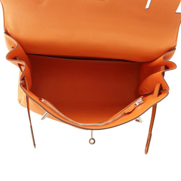 エルメス ハンドバッグ ケリー マキシ 内縫い 42 オレンジ/シルバー金具 トゴ W刻印 2wayショルダー