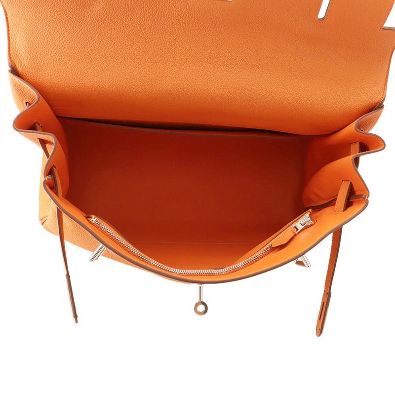 エルメス ハンドバッグ ケリー マキシ 内縫い 42 オレンジ/シルバー金具 トゴ W刻印 2wayショルダー