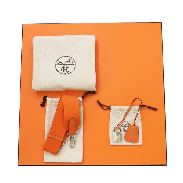 エルメス ハンドバッグ ケリー マキシ 内縫い 42 オレンジ/シルバー金具 トゴ W刻印 2wayショルダー