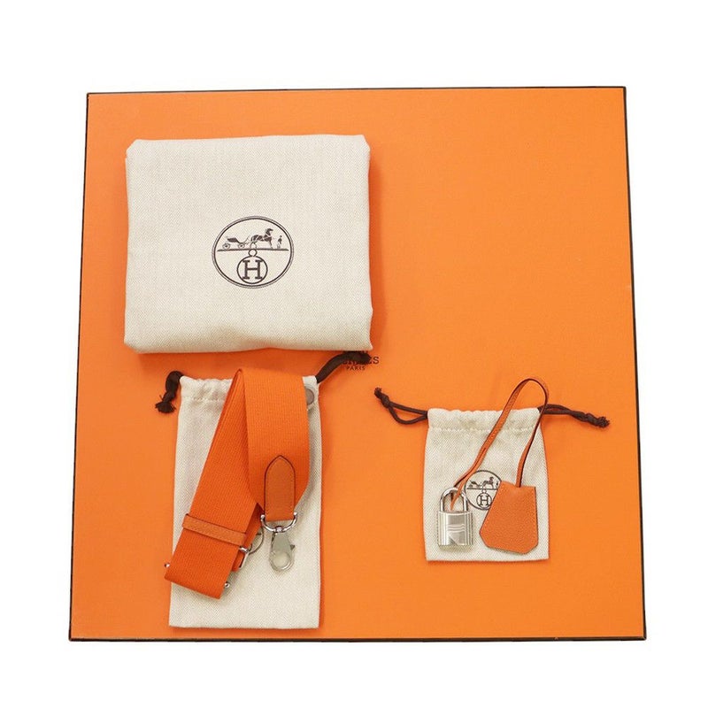 エルメス ハンドバッグ ケリー マキシ 内縫い 42 オレンジ/シルバー金具 トゴ W刻印 2wayショルダー