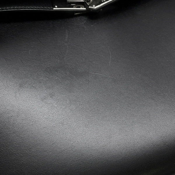 エルメス ハンドバッグ ケリー28 外縫い ブラック/シルバー金具 ボックスカーフ □G刻印 2wayショルダー 黒