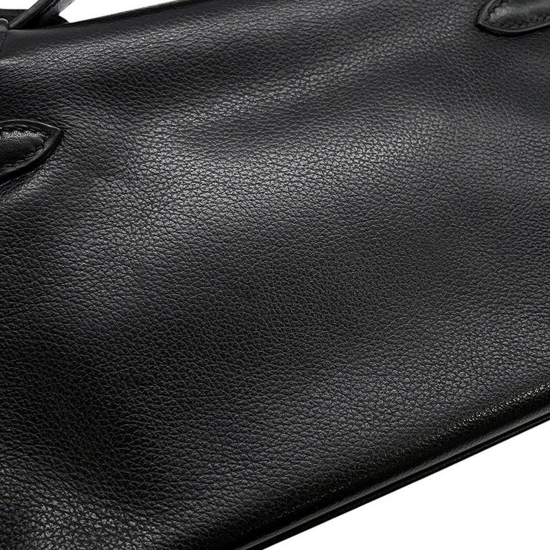 エルメス ハンドバッグ ポシェットケリー ブラック/シルバー金具 エバーグレイン □I刻印 黒