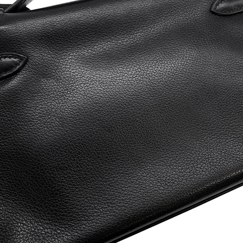 エルメス ハンドバッグ ポシェットケリー ブラック/シルバー金具 エバーグレイン □I刻印 黒