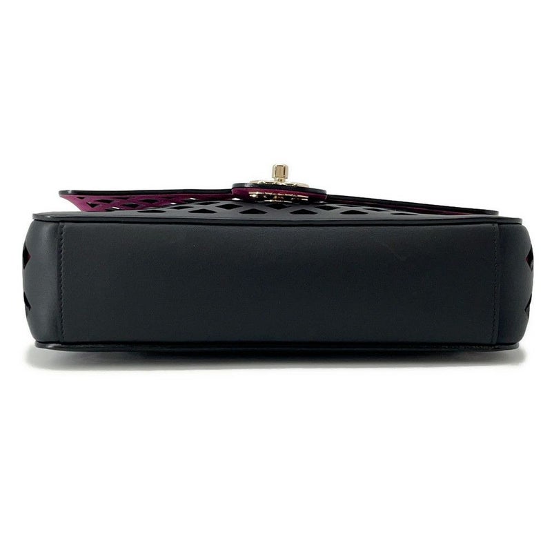 シャネル チェーンショルダーバッグ パンチング カーフレザー AS2376 CHANEL 黒