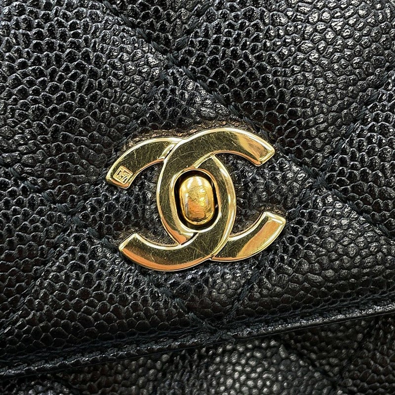 シャネル ハンドバッグ マトラッセ ココマーク キャビアスキン A12397 CHANEL 黒