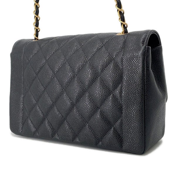 シャネル チェーンショルダーバッグ マトラッセ25 ココマーク ダイアナ キャビアスキン A01165 CHANEL 黒
