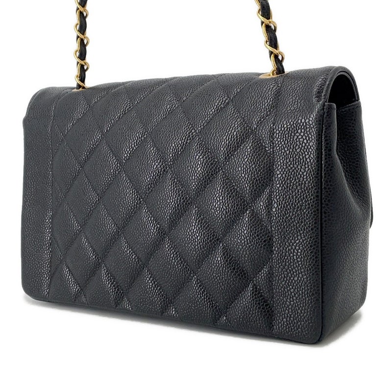 シャネル チェーンショルダーバッグ マトラッセ25 ココマーク ダイアナ キャビアスキン A01165 CHANEL 黒