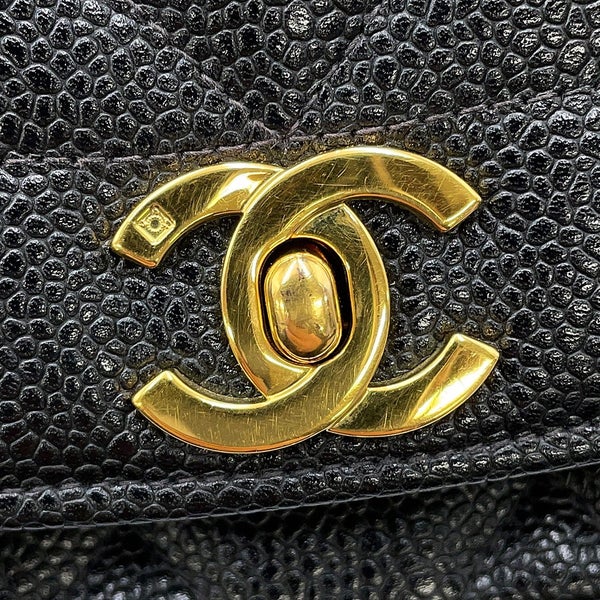 シャネル チェーンショルダーバッグ マトラッセ25 ココマーク ダイアナ キャビアスキン A01165 CHANEL 黒