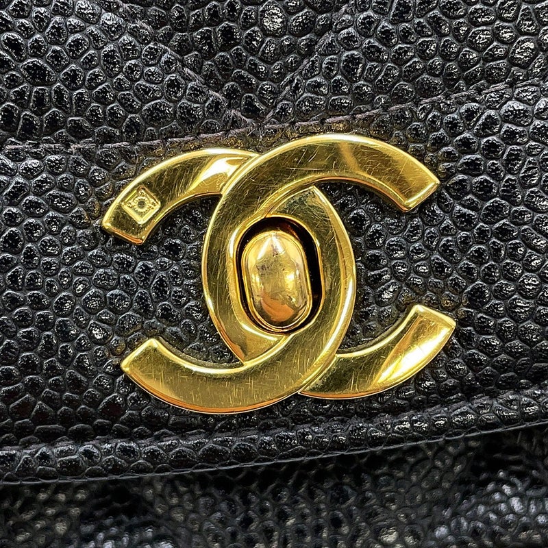 シャネル チェーンショルダーバッグ マトラッセ25 ココマーク ダイアナ キャビアスキン A01165 CHANEL 黒