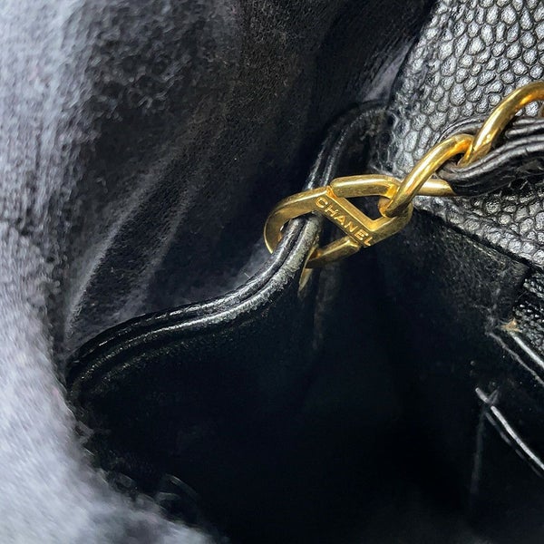 シャネル チェーンショルダーバッグ マトラッセ25 ココマーク ダイアナ キャビアスキン A01165 CHANEL 黒