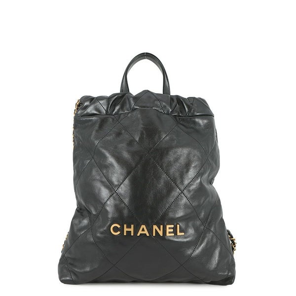 シャネル リュック シャネル22 スモール シャイニーカーフスキン AS3859 CHANEL バッグ 黒