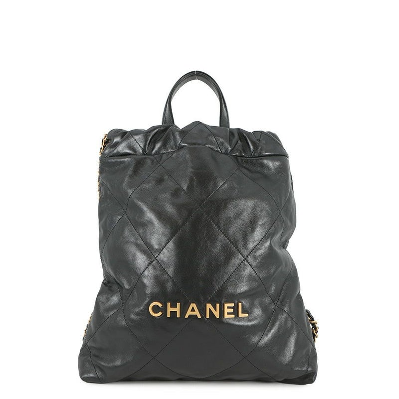 シャネル リュック シャネル22 スモール シャイニーカーフスキン AS3859 CHANEL バッグ 黒