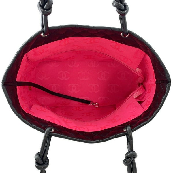 シャネル トートバッグ カンボンライン ラージトート マトラッセ ココマーク ラムスキン A25169 CHANEL 黒