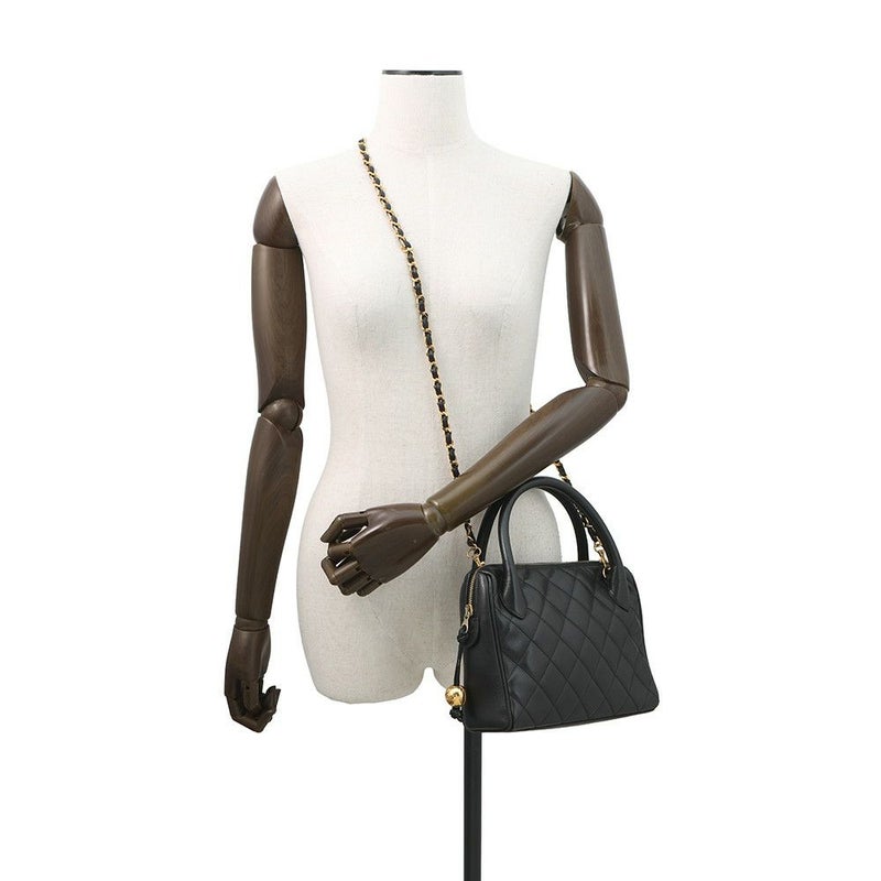 シャネル ハンドバッグ マトラッセ ココマーク ココボール キャビアスキン CHANEL 2wayショルダー 黒