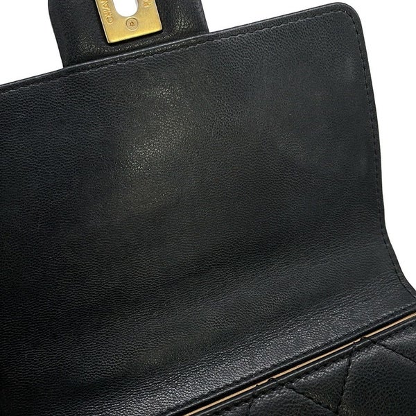 ャネル チェーンショルダーバッグ マトラッセ ココマーク フェイクパール ラムスキン AS0584 CHANEL バッグ 黒