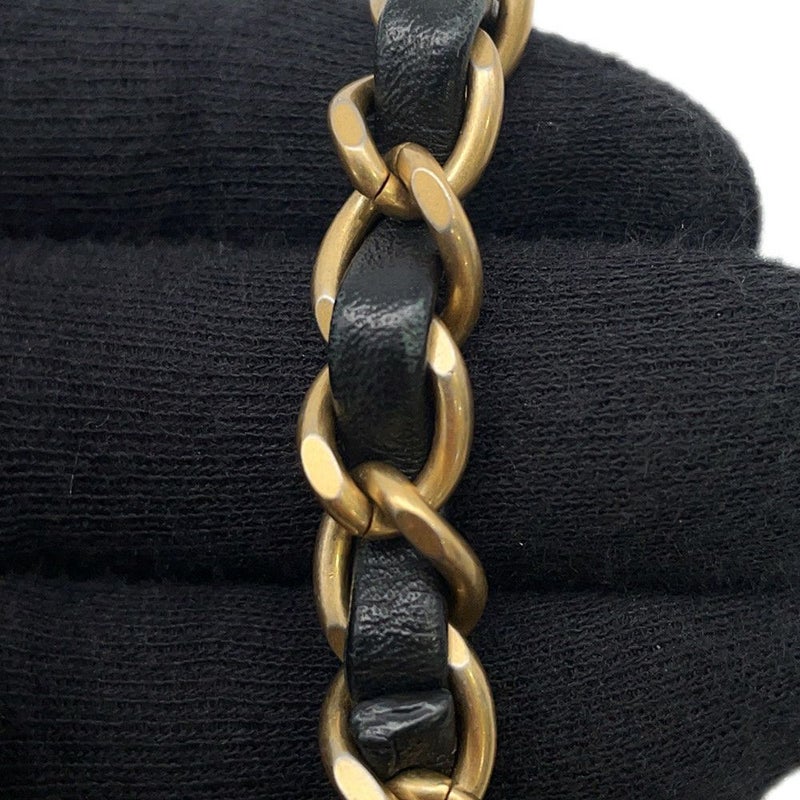 ャネル チェーンショルダーバッグ マトラッセ ココマーク フェイクパール ラムスキン AS0584 CHANEL バッグ 黒