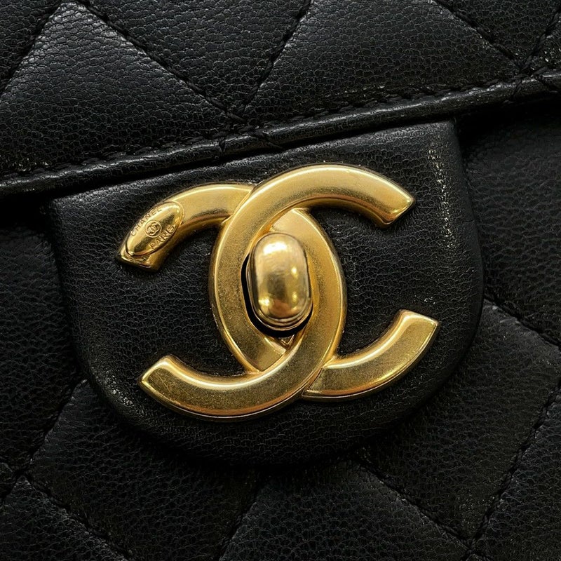 ャネル チェーンショルダーバッグ マトラッセ ココマーク フェイクパール ラムスキン AS0584 CHANEL バッグ 黒