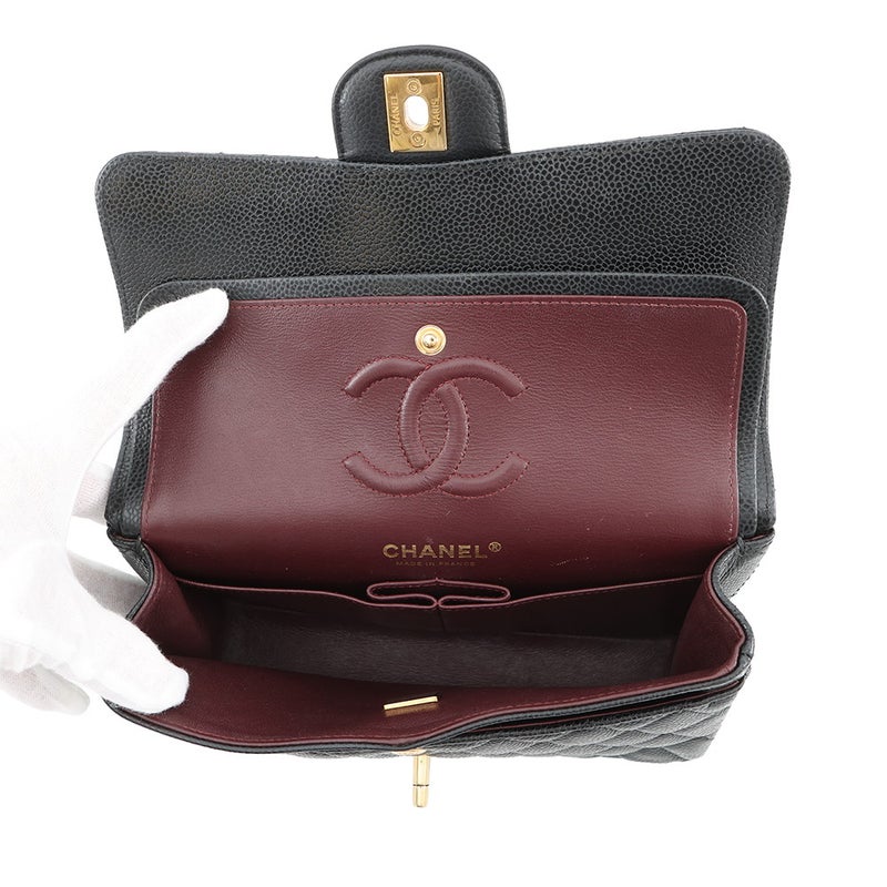 シャネル チェーンショルダーバッグ マトラッセ23 ココマーク ダブルチェーン キャビアスキン A01113 CHANEL バッグ 黒