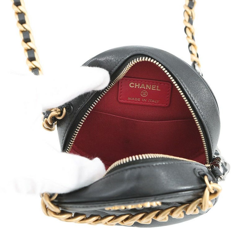 シャネル チェーンショルダーバッグ シャネル19 ココマーク ラムスキン AP0945 CHANEL 黒
