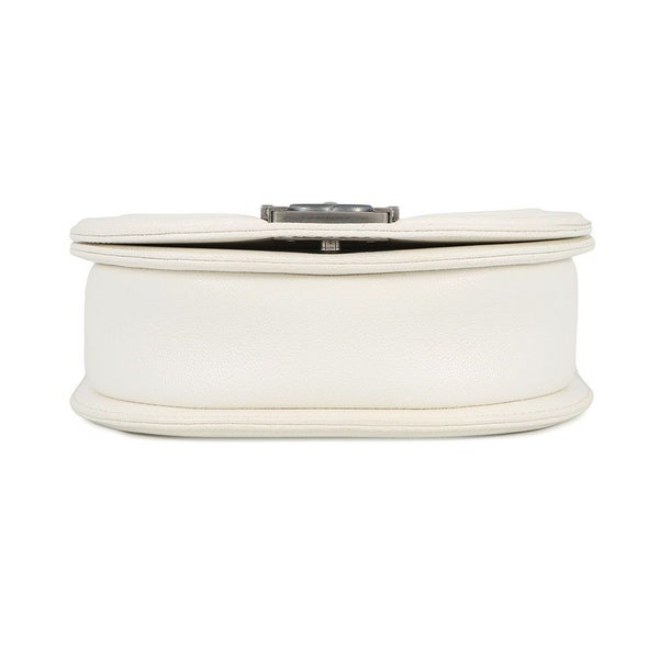 シャネル チェーンショルダーバッグ マトラッセ ココマーク ボーイシャネル スモール キャビアスキン AS3350 CHANEL 2way 白