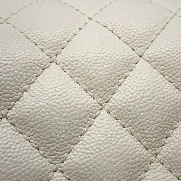 シャネル チェーンショルダーバッグ マトラッセ ココマーク ボーイシャネル スモール キャビアスキン AS3350 CHANEL 2way 白