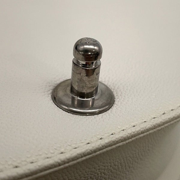 シャネル チェーンショルダーバッグ マトラッセ ココマーク ボーイシャネル スモール キャビアスキン AS3350 CHANEL 2way 白