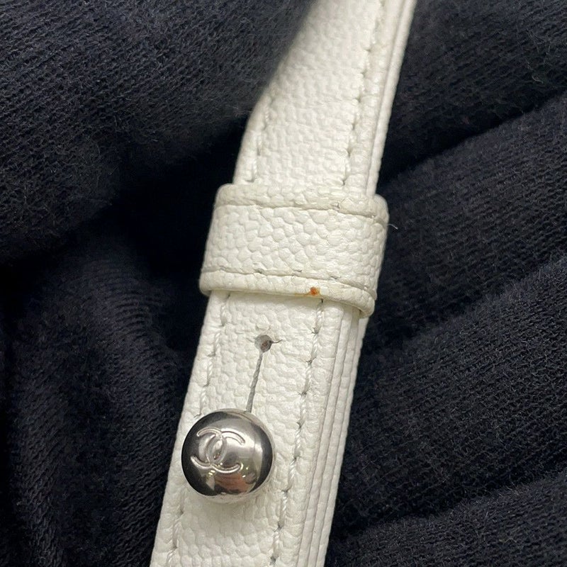 シャネル チェーンショルダーバッグ マトラッセ ココマーク ボーイシャネル スモール キャビアスキン AS3350 CHANEL 2way 白