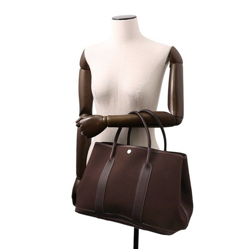 エルメス トートバッグ ガーデンパーティPM マロン/シルバー金具 トワルオフィシエ/ブッフルスキッパー □H刻印