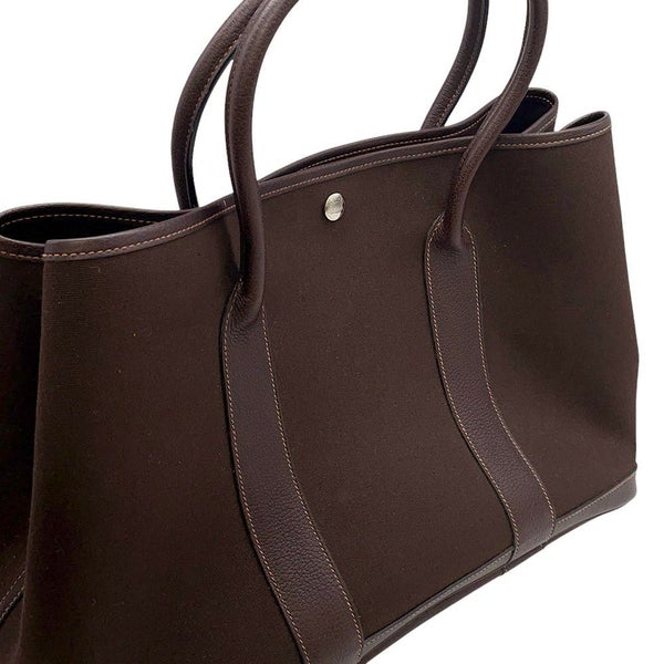 エルメス トートバッグ ガーデンパーティPM マロン/シルバー金具 トワルオフィシエ/ブッフルスキッパー □H刻印