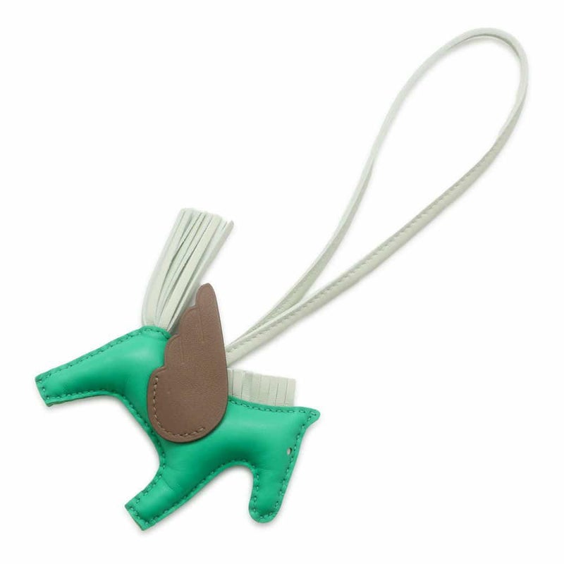 エルメス バッグチャーム ロデオPM ペガサス ミント/エトゥープ/ヴェールフィズ ラムスキン B刻印