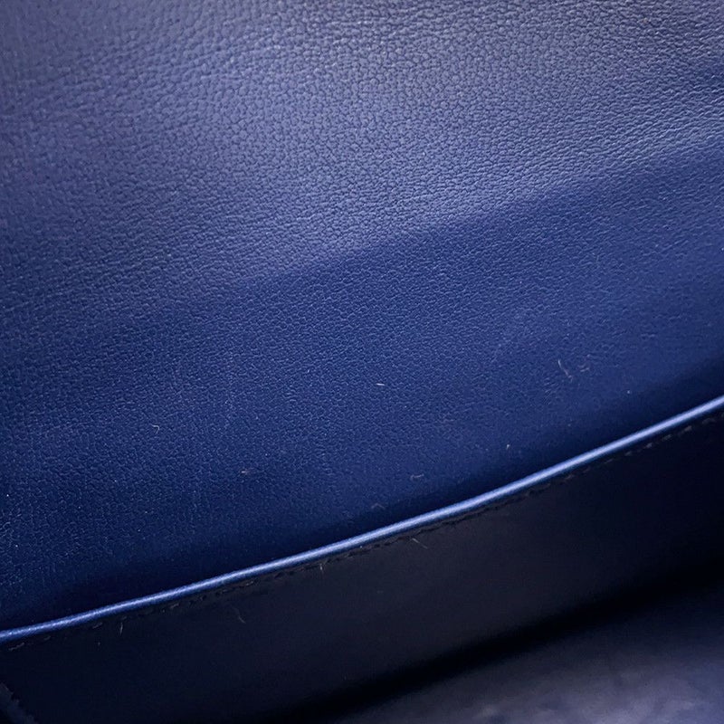 エルメス ミニケリー2 外縫い ブルーサフィール/シルバー金具 アリゲーターシャイン A刻印 2wayショルダー