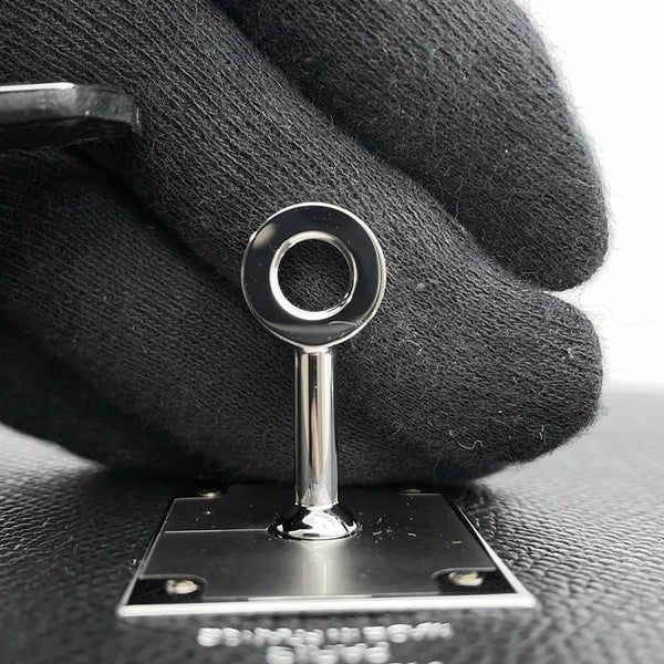 エルメス ハンドバッグ ケリー28 外縫い ブラック/シルバー金具 エプソン W刻印 2wayショルダー 黒