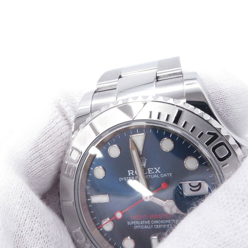 ロレックス ヨットマスター ロレジウム SS/プラチナ ランダムシリアル ルーレット 116622 ROLEX 腕時計 ブルー文字盤
