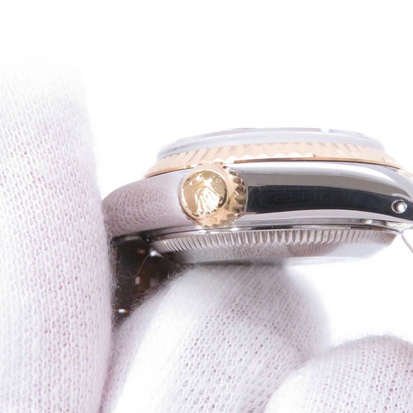 ロレックス デイトジャスト R番 SS/K18YG 69173 ROLEX 腕時計 黒文字盤