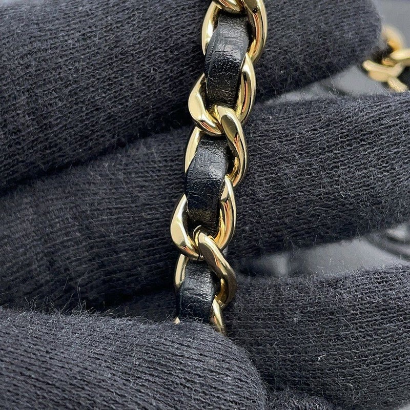 シャネル チェーンショルダーバッグ マトラッセ トランク バニティ ラムスキン AS3344 CHANEL 黒